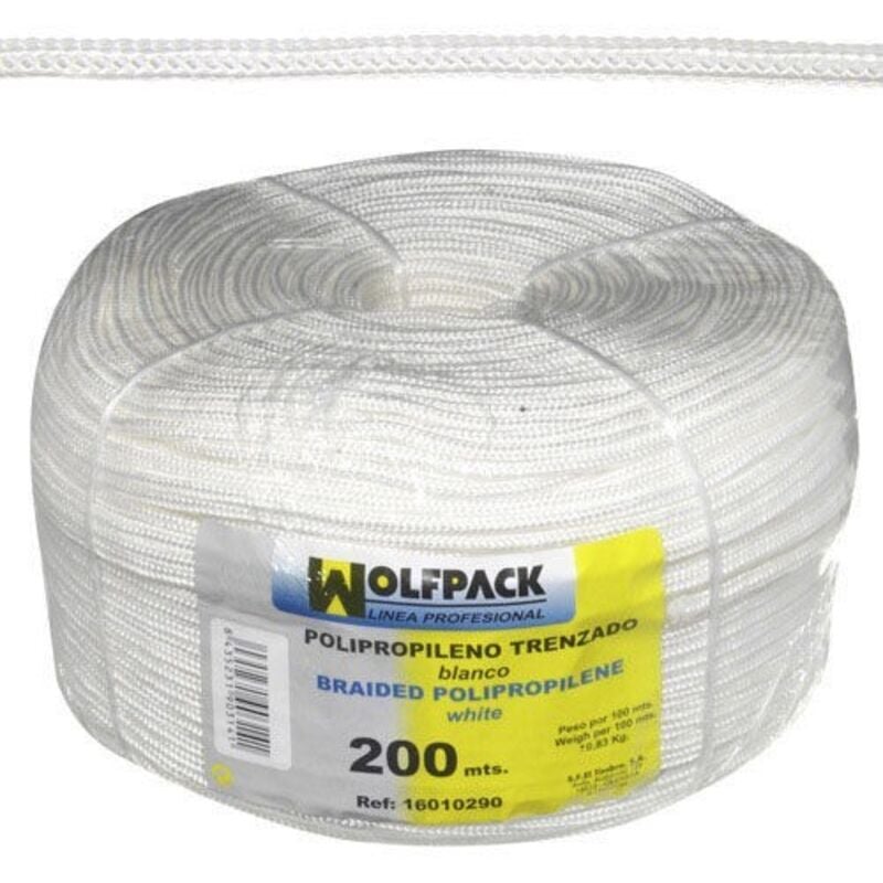 Corde tressée en polypropylène blanc (bobine de 200 m.)