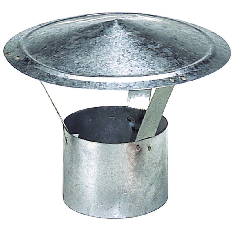 Chapeau galvanisé pour poêle de 110 mm.