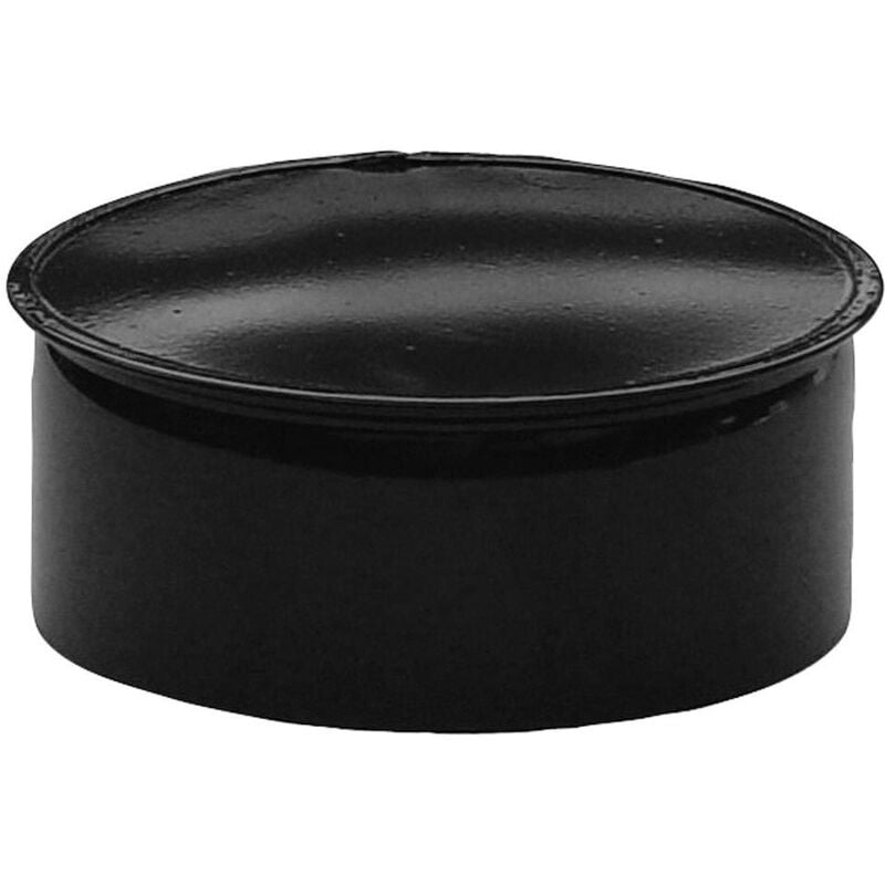 Couvercle de tube de poêle vitrifié noir 200 mm.
