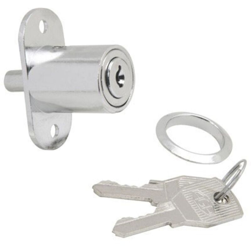 Serrure Porte Coulissante Avec Bouton Poussoir 347/27 mm. Chromé