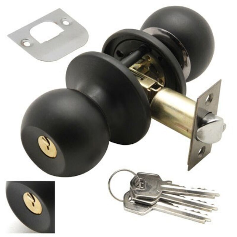 Bouton de porte Wolfpack avec clé des deux côtés noir