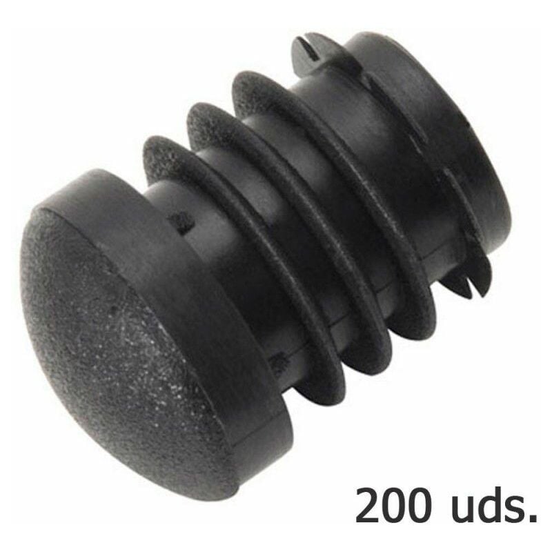 Embout Intérieur Rond Plastique Noir Pour Tube Extérieur ø 25 mm. Sac 200 Unités