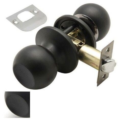 Wolfpack – Bouton de porte noir simple – Pêne réglable 60/70 mm – Pour couloir – Finition élégante pour décoration intérieure