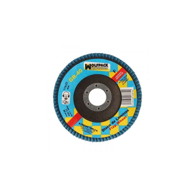 

Disco laminas lija circonio 115x22 mm grano 40