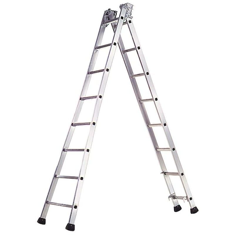 

Escalera aluminio industrial pronor 2 tramos 7+7 peldaños