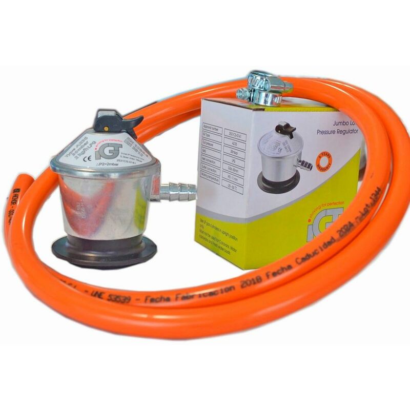 Kit tuyau, régulateur de butane et colliers de serrage - 2 mètres