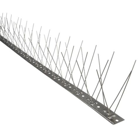 WOLFPACK pincho anti palomas / pajaros 1 metro inoxidable pincho doble 80 pinchos. adaptable a varias posiciones