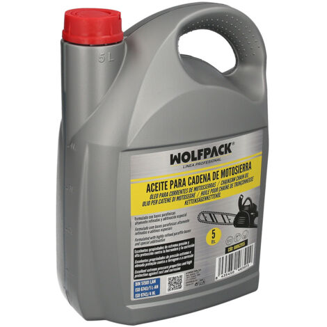 WOLFPACK LINEA PROFESIONAL Aceite Para Cadenas y Barras Motosierra 5 Litros, Grasa Cadenas Motosierra, Lubricante Cadenas Motosierra