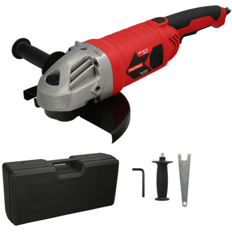 WOLFPACK LINEA PROFESIONAL Amoladora Angular 2.400 Watt. Disco Ø 230 mm. 6.500 R.P.M. Mango 3 Posiciones Eje M14 Protector Disco Ajustable, Anti arranque