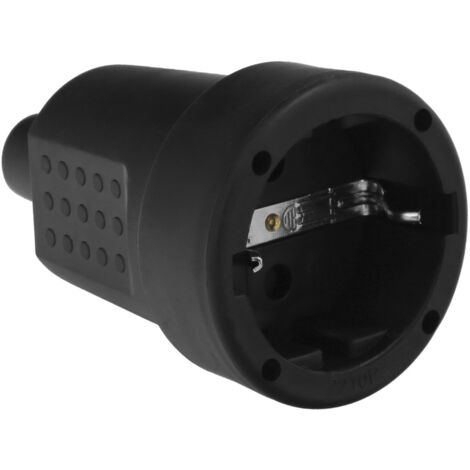 WOLFPACK LINEA PROFESIONAL base aerea toma tierra goma 4/4,8 mm. negro (industrial)