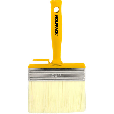 WOLFPACK LINEA PROFESIONAL Brocha Profesional Techos 120x30 Mm. Cerda Blanca. Mango Ergonomico, Con Gancho. Brocha Pintura, Brocha Pintor Profesional
