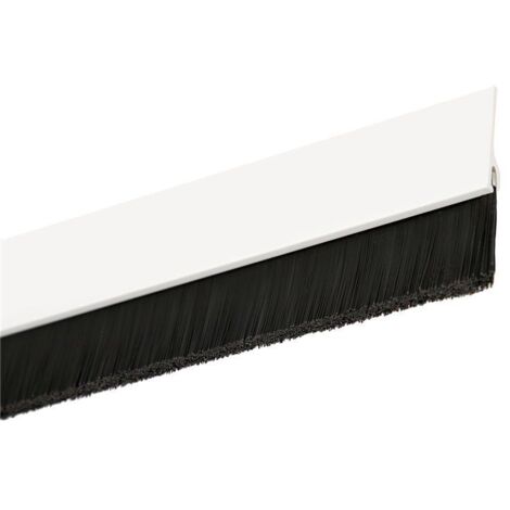 WOLFPACK LINEA PROFESIONAL burlete pvc con cepillo. para puertas. color blanco 1 metro