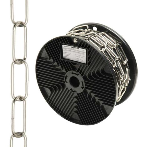 WOLFPACK LINEA PROFESIONAL cadena decorativa lisa plateada 3,4x43 mm. rollo 20 metros