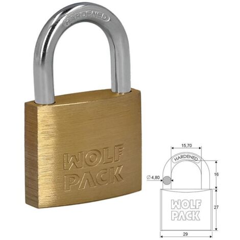 WOLFPACK LINEA PROFESIONAL candado laton arco normal  30 mm.