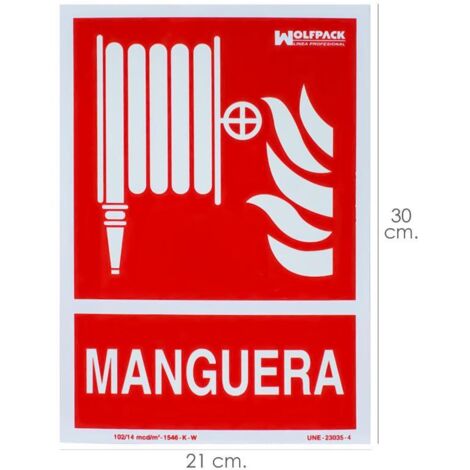 WOLFPACK LINEA PROFESIONAL cartel / señal fluorescente manguera 30x21 cm.