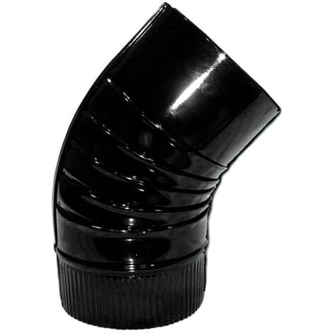 WOLFPACK LINEA PROFESIONAL codo estufa color negro vitrificado de  130 mm. 45°.
