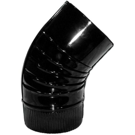 WOLFPACK LINEA PROFESIONAL codo estufa color negro vitrificado de 150 mm. 45°.