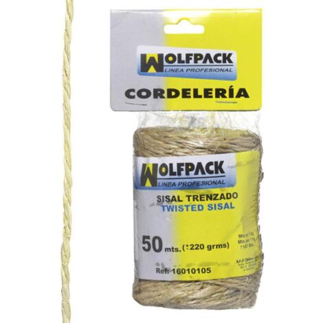 WOLFPACK LINEA PROFESIONAL cuerda sisal nº1 hilo de 2 cabos (bobina 220 gr. / 50 m.)