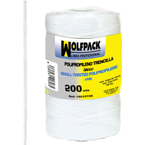 WOLFPACK LINEA PROFESIONAL cuerda trencilla polipropileno blanco (bobina 200 metros)