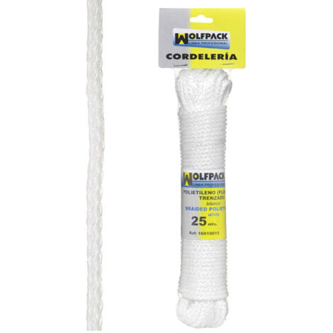 WOLFPACK LINEA PROFESIONAL cuerda trenzada plástico blanca (madeja 25 m.)
