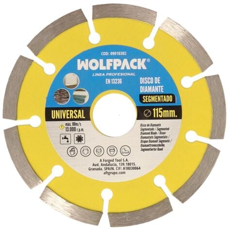 WOLFPACK LINEA PROFESIONAL disco diamante 115 mm. general obra segmentado sinterizado