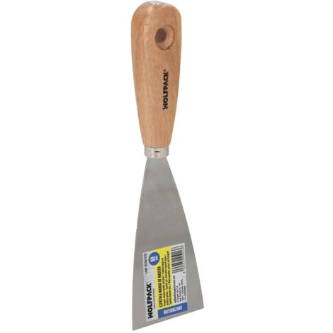 WOLFPACK LINEA PROFESIONAL Espatula Mango Madera Hoja Acero 60 mm. Espatula Yeso, Espatula Pintor, Espatula Masillas, Espatula Pladur, etc.