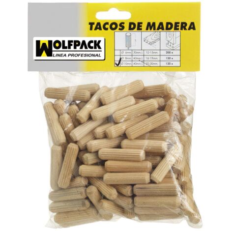 WOLFPACK LINEA PROFESIONAL espigas madera 8x40 mm. (bolsa de 50 piezas)