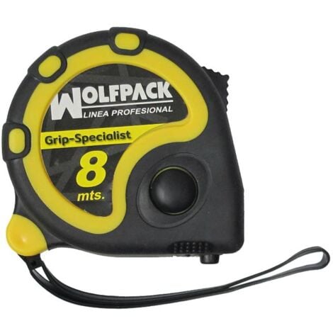 WOLFPACK LINEA PROFESIONAL flexometro 8 metros con freno wolfpack grip special