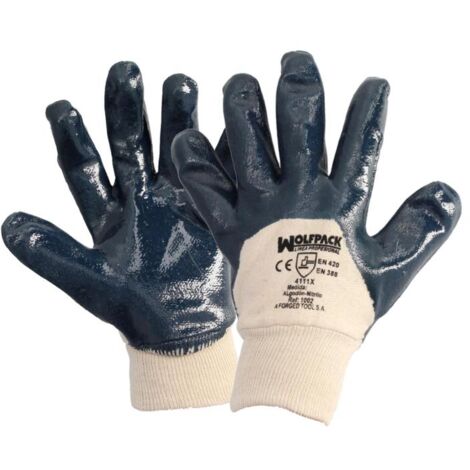 WOLFPACK LINEA PROFESIONAL guantes nitrilo / lona pesados nimax 8 (par)