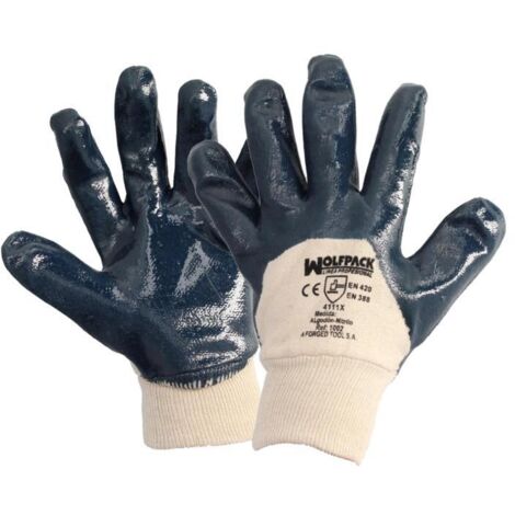 WOLFPACK LINEA PROFESIONAL guantes nitrilo / lona pesados nimax 9 (par)