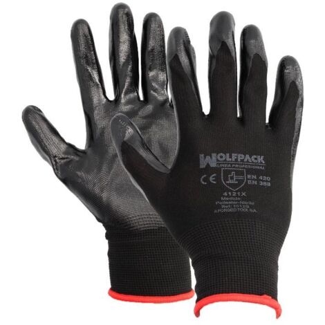 WOLFPACK LINEA PROFESIONAL - Guantes Nitrilo / Nylon Impregnado 6" (Par)