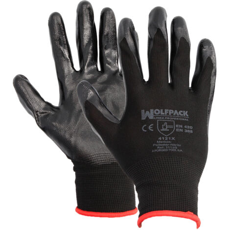 WOLFPACK LINEA PROFESIONAL Guanti impregnati di nitrile e nylon SICUREZZA