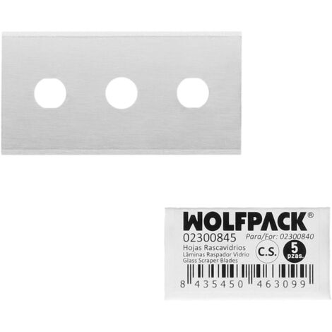 WOLFPACK LINEA PROFESIONAL hoja rectangular rascavidrios domestico ( 5 piezas)