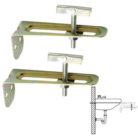 WOLFPACK LINEA PROFESIONAL juego escuadras sanitario soporte lavabo 10 cm. (2piezas)