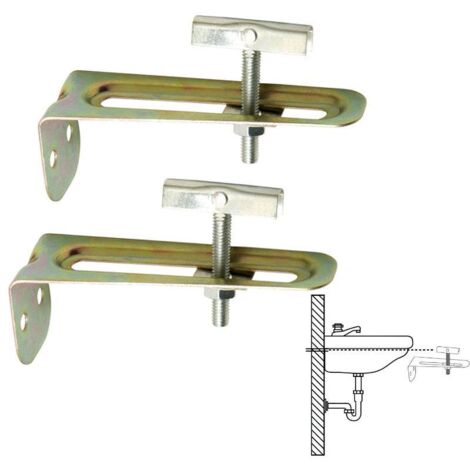 WOLFPACK LINEA PROFESIONAL juego escuadras sanitario soporte lavabo 10 cm. (2piezas)