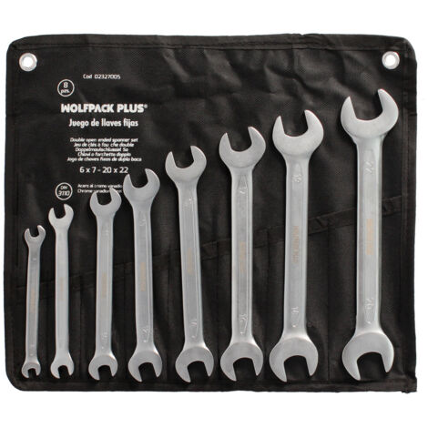 WOLFPACK LINEA PROFESIONAL juego llaves fijas wolfpack plus 8 piezas