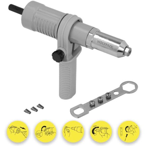 WOLFPACK LINEA PROFESIONAL Kit Remachadora Para Taladro