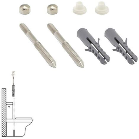 WOLFPACK LINEA PROFESIONAL kit sanitario fijacion wc  6x80 mm. inoxidable (2 piezas)