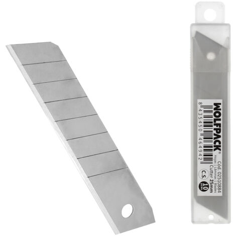 WOLFPACK LINEA PROFESIONAL Lama da taglio 18 mm (Confezione 10 pezzi) Acciaio al carbonio.
