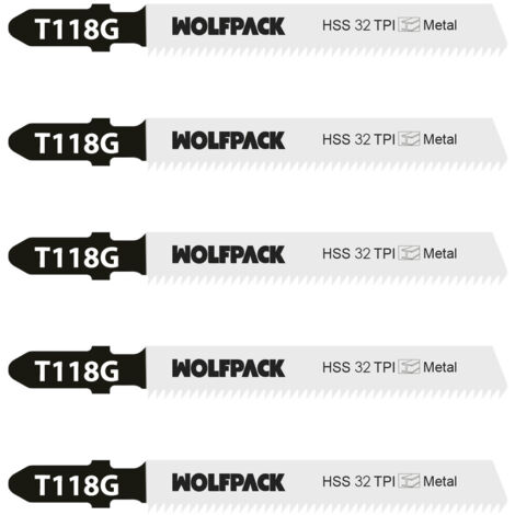 WOLFPACK LINEA PROFESIONAL Lama per seghetto alternativo per metallo sottile 5 pezzi HSS 32 TPI