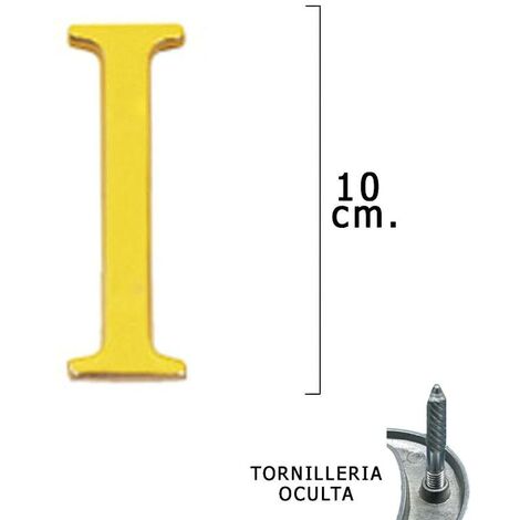 WOLFPACK LINEA PROFESIONAL - Letra Latón "I" 10 cm. con Tornilleria Oculta (Blister 1 Pieza)