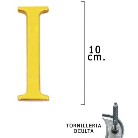 WOLFPACK LINEA PROFESIONAL - Letra Latón "I" 10 cm. con Tornilleria Oculta (Blister 1 Pieza)