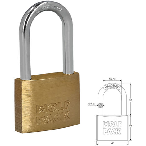 WOLFPACK LINEA PROFESIONAL - Lucchetto in ottone Lunghezza arco 30 mm.