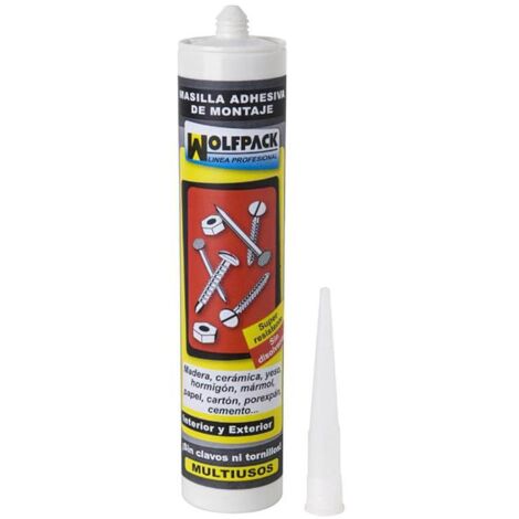 WOLFPACK LINEA PROFESIONAL masilla montaje fix adhesiva 310 cm³.