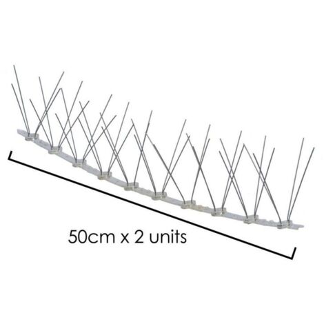 WOLFPACK LINEA PROFESIONAL Pincho Anti Paloma 0,5 Metros Polietileno Pincho Doble 30 Pinchos