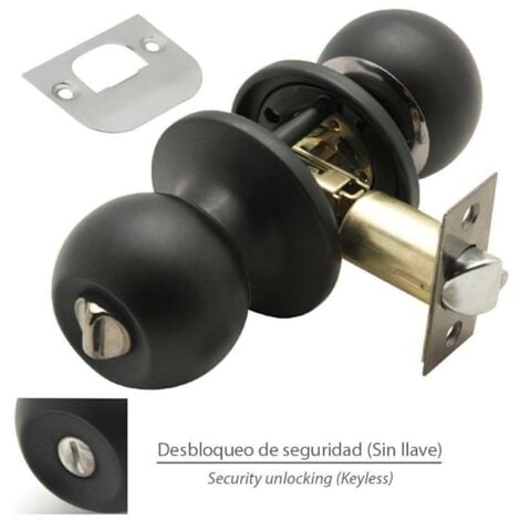 WOLFPACK LINEA PROFESIONAL pomo puerta wolfpack con condena negro para baños