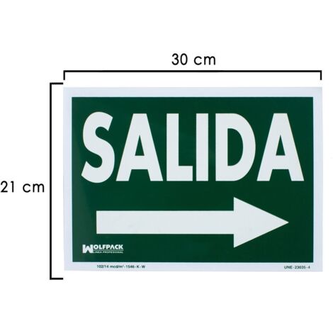 WOLFPACK LINEA PROFESIONAL - Poster / Cartello fluorescente Exit Right 21x30 cm.