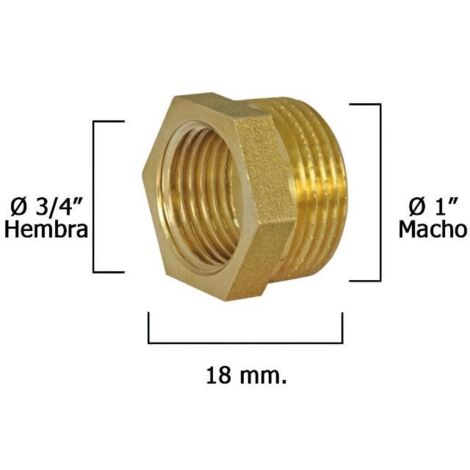 WOLFPACK LINEA PROFESIONAL reduccion hexagonal pulida 1 macho x 3/4 hembra