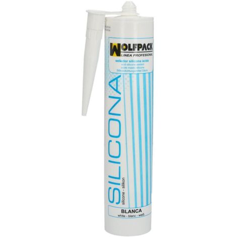WOLFPACK LINEA PROFESIONAL silicona acida blanca 280 cm³ , Silicona Acida Blanca 280 cm³.- Color blanco.- Capacidad: 280 cm³.- Es un producto basado en caucho de