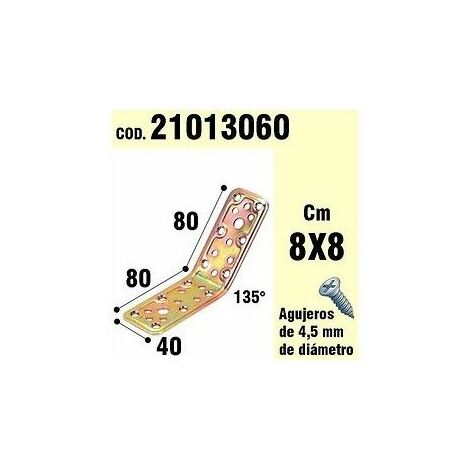 WOLFPACK LINEA PROFESIONAL soporte para madera ángulo   40x80x80 mm. / 135°